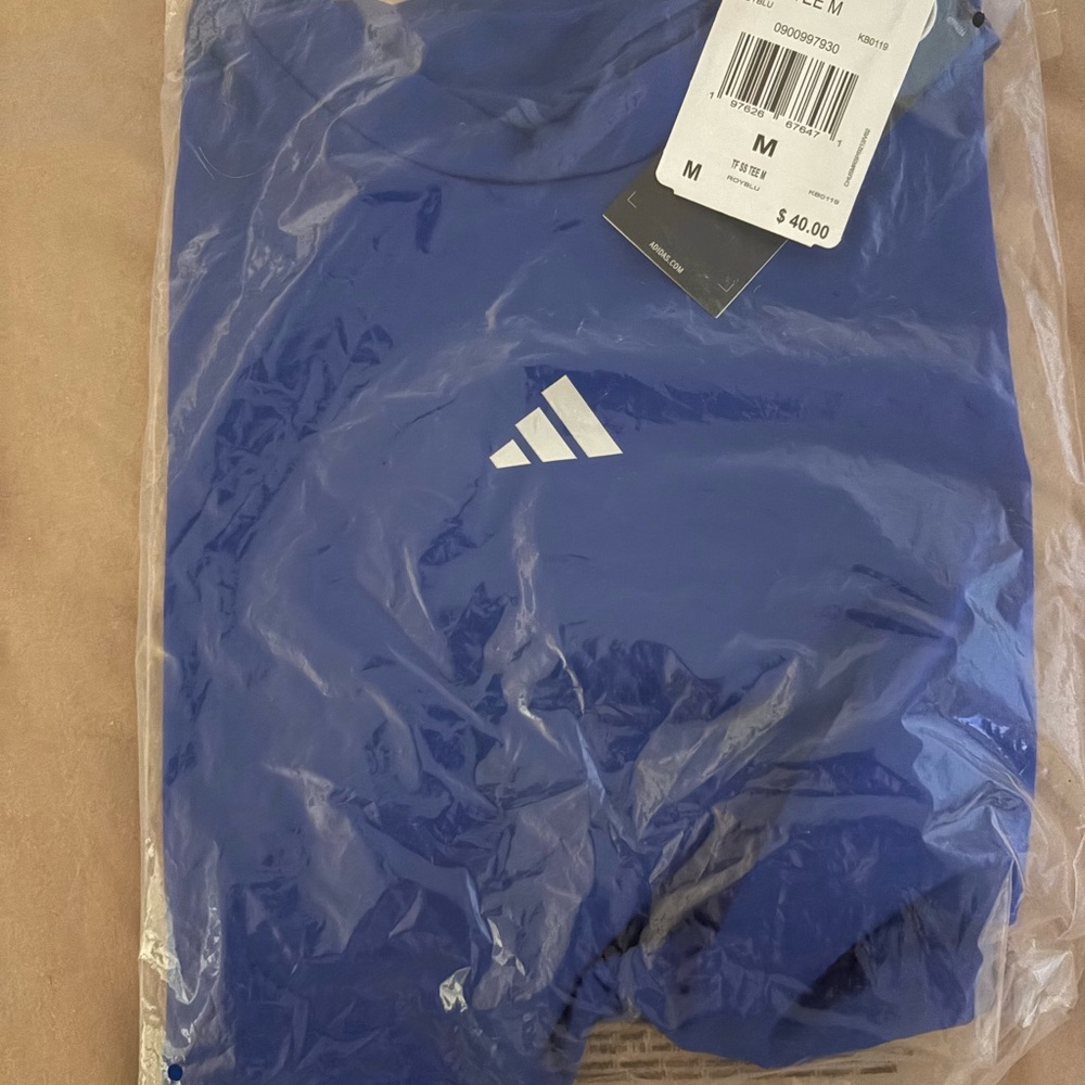 adidas Royal Blue Tee with White Logo